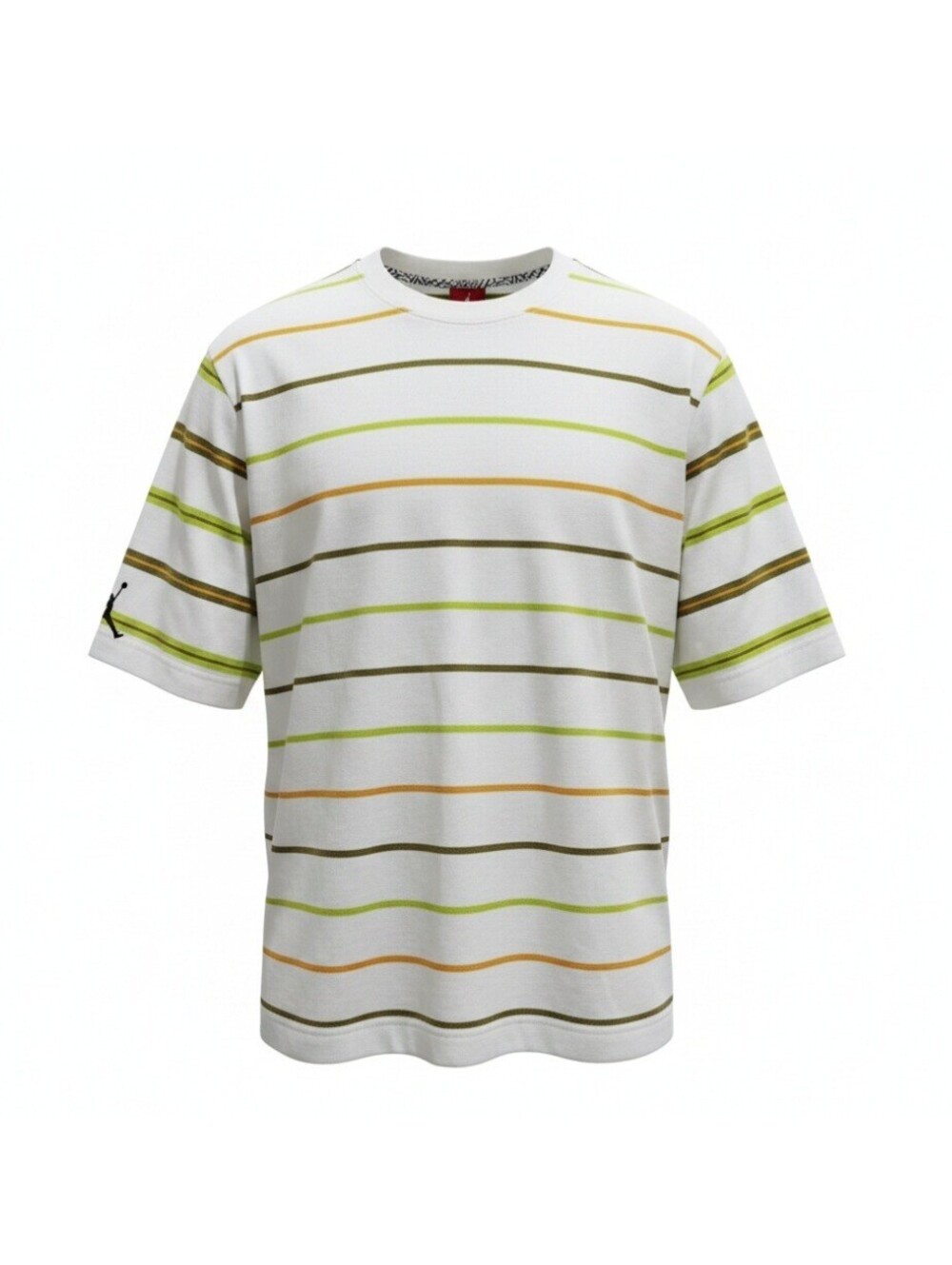 Y2K Nike AJF3 Scenery Multi-Stripe Shirt White Green Orange Jordan Jumpman XXLT